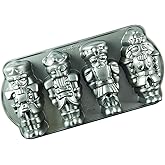 Nordic Ware Nutcracker Sweets Cast Cakelet Pan, 6 Cup Capacity, Silver