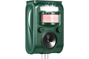 LETYET Cat Repeller Outdoor - Ultrasonic Animal Repeller Solar Powered - Waterproof Squirrel Repellent,Raccoon Deterrent with Motion Activated,Repels Dog,Rabbit,Fox,Bird for Farm Yard Protection