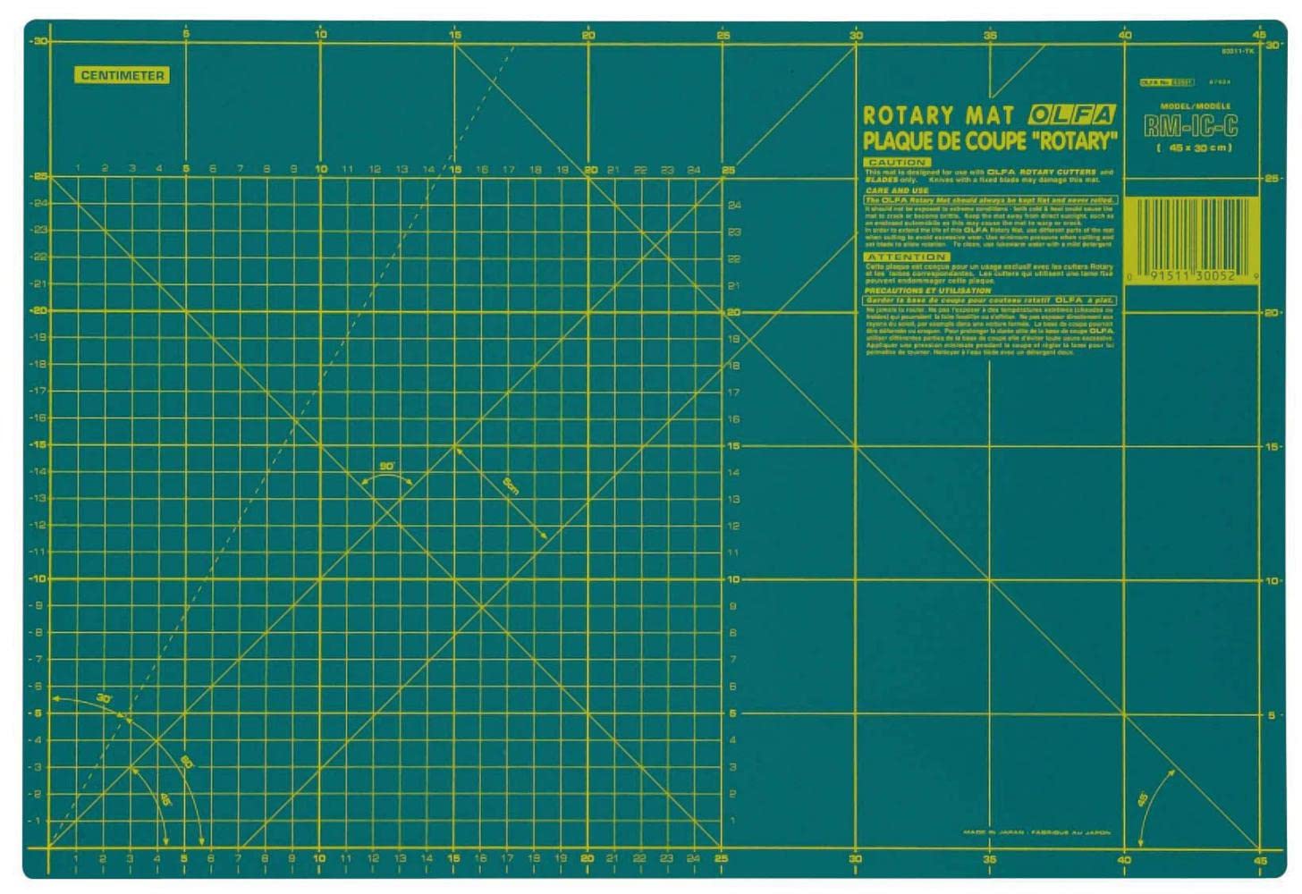 OLFA RM-IC-C - Plancha de Corte para Cutters rotativos 450x300x1,5mm (Verde)