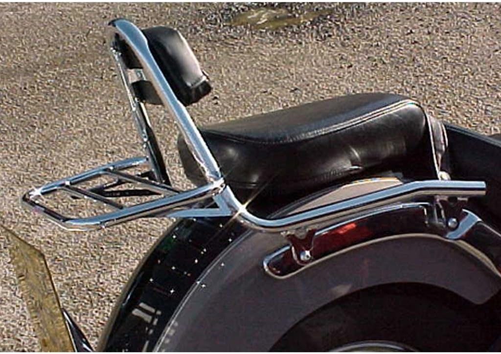 RENNTEC CHROME SISSY BAR C/W PADDED BACK REST + RACK SET YAMAHA XVS650 DRAGSTAR