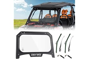 KEMIMOTO UTV Glass Windshield with 2 Manual Wipers Scratch Resistant, Compatible with 2019-2023 Polaris RZR XP 1000 / RZR XP 