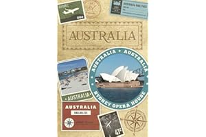 Blank Lined Australia Travel Book - Vintage or Retro Style Travel Diary, Essential for your Aussie Holiday. Write Daily or Weekly Australia Vacation ... Great Notebook for Study Abroad Students!