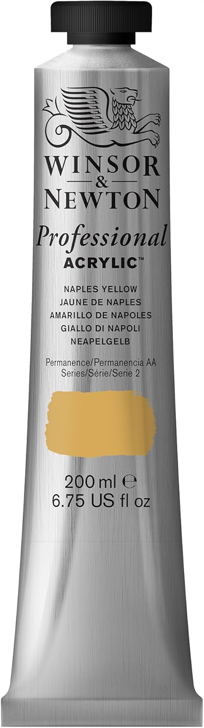 Winsor & Newton 2337422 200ml Professional Acrylic Colour Tube - Naples Yellow, 200 ml (Pack of 1)