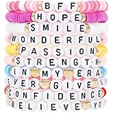 yongder 10pcs Friendship Bracelets Heishi Surfer Stretch Stackable Preppy Clay Bead Braclet for Women
