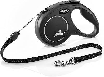 flexi Classic M 5 m Cord Leash Black for Dogs up to 20 kg