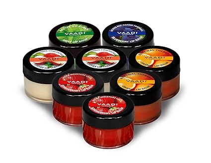 Vaadi Herbals Assorted Lip Balms, 10g (Pack of 8)