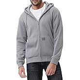 TUAOVA Men's Loose Fit Heavyweight Full Zip Fleece-Lined Hoodie Sweatshir