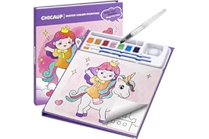 CHICAUP Paint with Water Coloring Books for Kids, Mess Free Watercolor Painting Kit Painting Activity for Kids Ages 3-5 4-8, Arts Crafts Drawing Gift Toy for Boy Girl