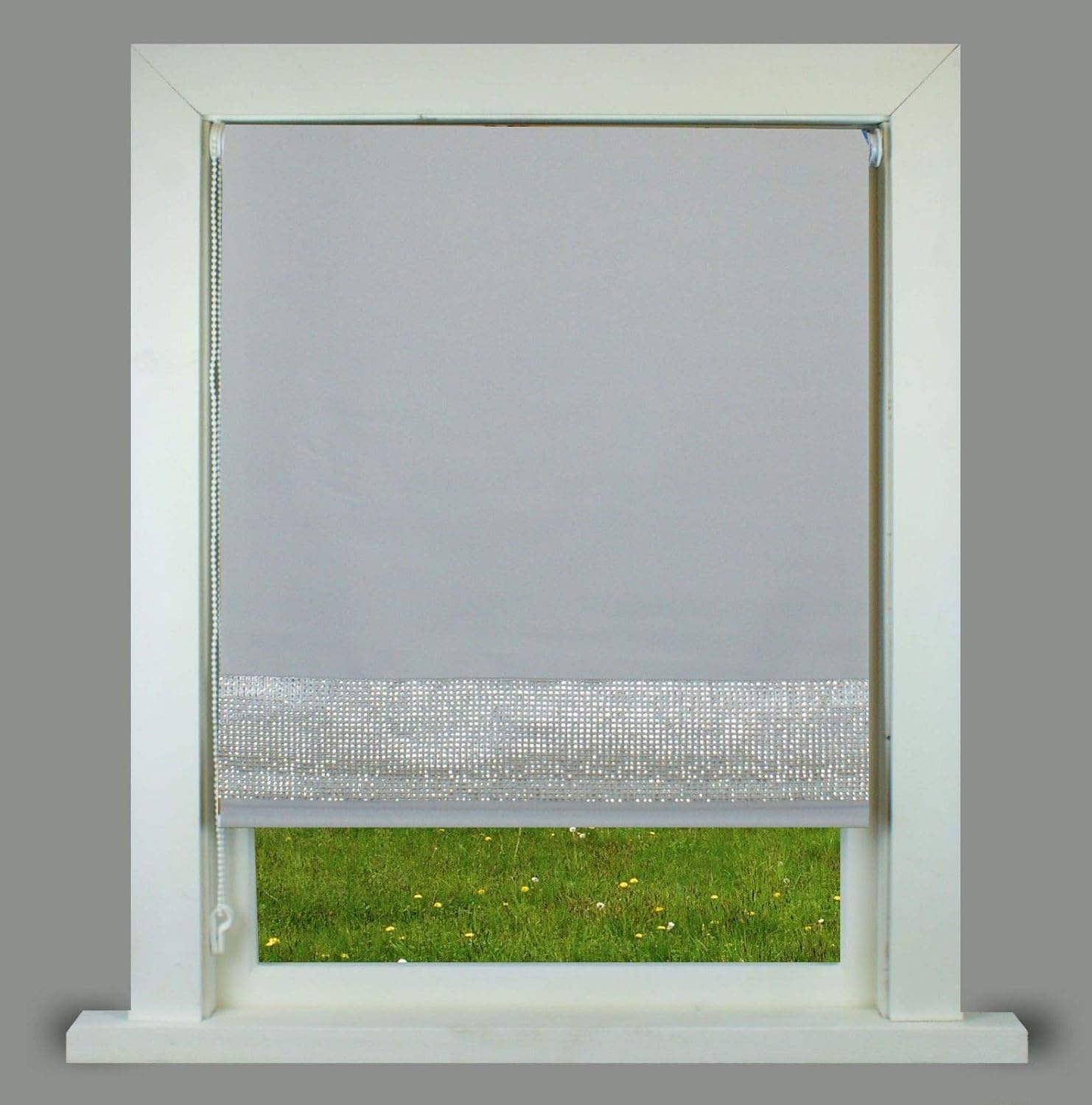 Silver Diamante Classic Roller Blind Up to 240cm widths (210cm (7ft