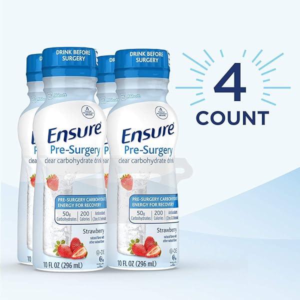 ENSURE PRE-SURGERY, CLEAR CARBOHYDRATE DRINK, STRAWBERRY, 10 FL OZ, 4 COUNT