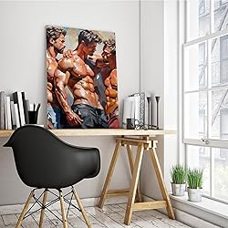 HMLZSJ Nude Muscle Male Torso Portrait Art Gay
