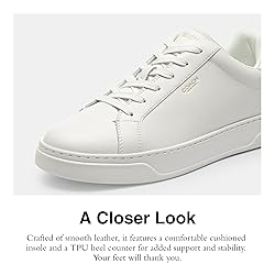COACH Men's High Line Sneaker, Optic White, 13