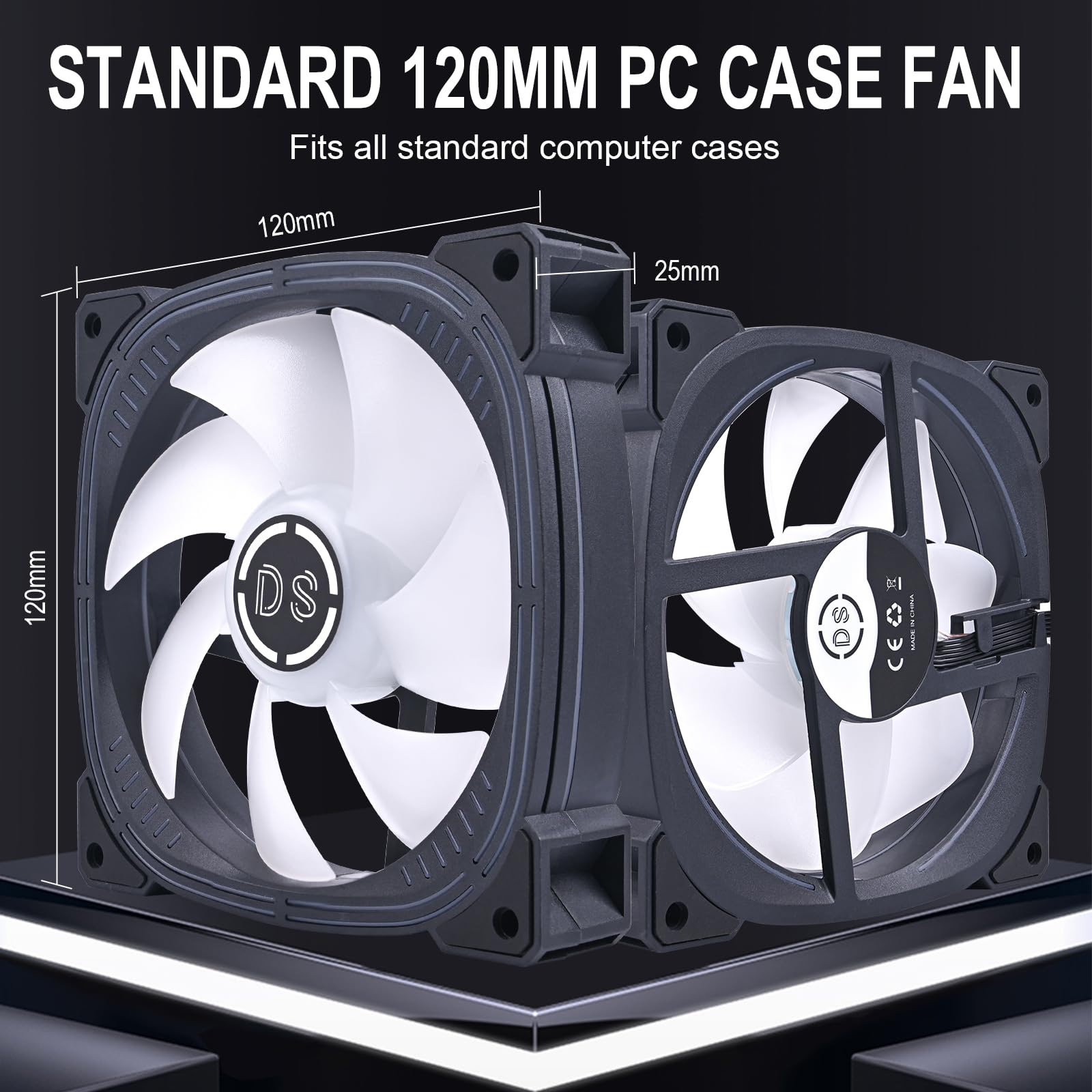 Rainbow LED RGB Fans with Controller for PC Case, CPU Cooler, Radiators System (6pcs RGB Fans, G Series)