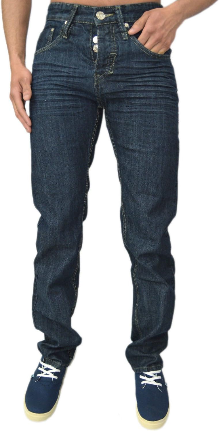 Emporium Designer Mens Jeans Regular Fit Tapered Leg Stylish Denim Jeans 3 Styles Sale RRP £59.99
