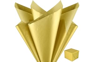 NEBURORA Metallic Gold Tissue Paper for Gift Bags 60 Sheets Gold Wrapping Tissue Paper Bulk 14 X 20 Inch for Christmas Gift Wrap Art Crafts Birthday Wedding Decoration