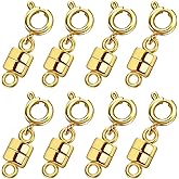 QULLTK Magnetic Necklace Clasps and Closures 18K Gold and Silver Plated Bracelet Converter Clasp,Suitable for Necklaces Chain Extender
