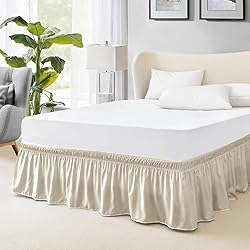 FreshCulture Full Bed Skirt, Elastic Wrap Around