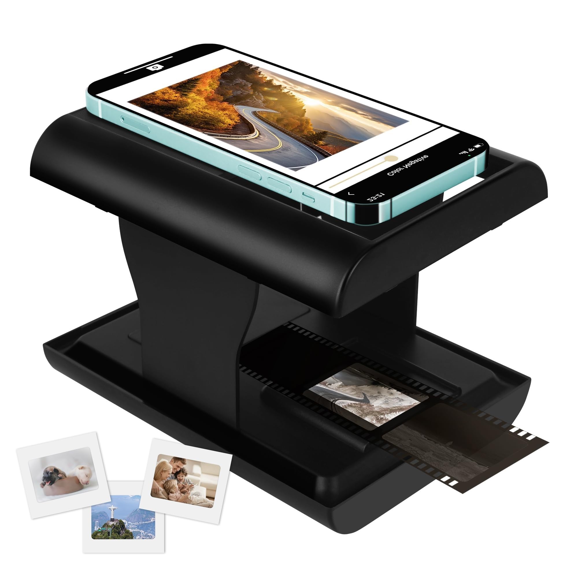 DGODRT Mobile 35mm Film Scanner, slide scanner for old slides, convert 35mm slides and negatives (black and white and colour) to digital photos with your mobile phone, support for editing and sharing