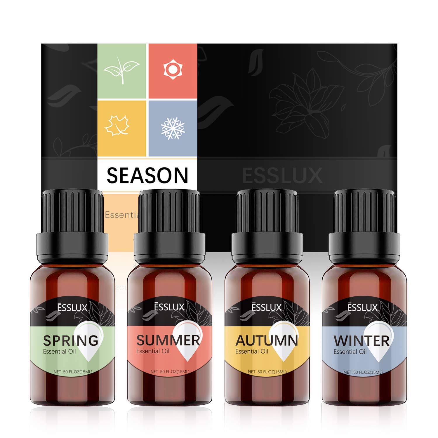 Amazon Com Essential Oils Blend Esslux Season Aromatherapy Essential Oils Set For Diffuser Candle Making Soothing And Natural Fragrance Beauty