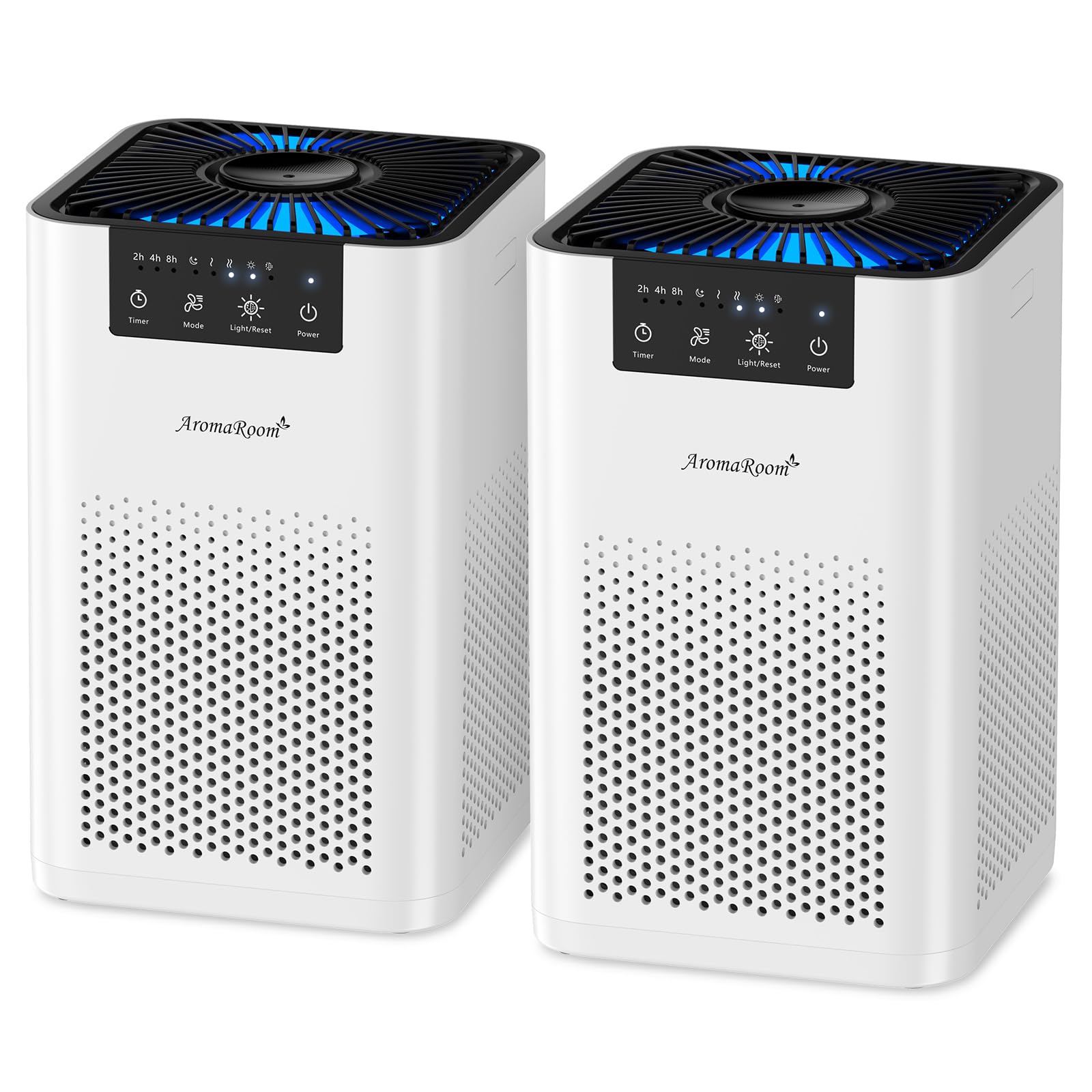 Photo 1 of AromaRoom Air Purifiers for Bedroom, Hepa Air Purifiers for Home Pet Pee Smell with Aromatherapy, Quiet 360° Airflow Air Cleaner 3-in-1 Filter for Office, Dorm, Apartment, Kitchen, AP102-White, 2Packs