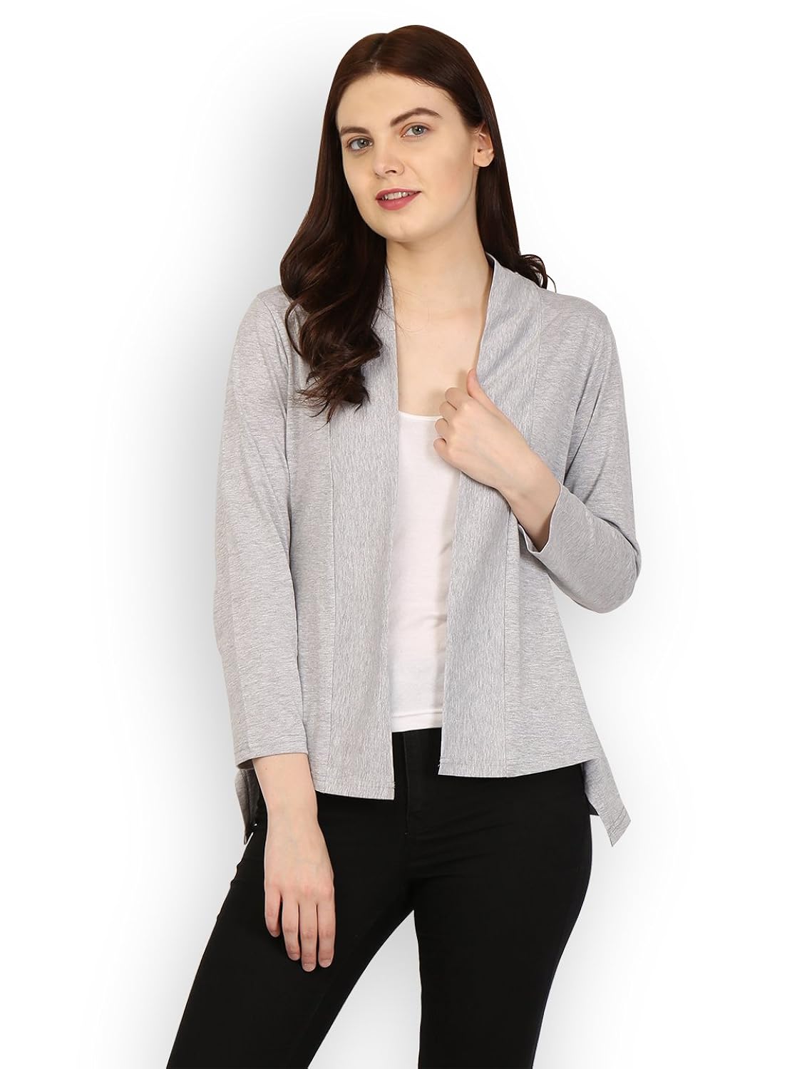 ten on ten women's grey cotton shrug