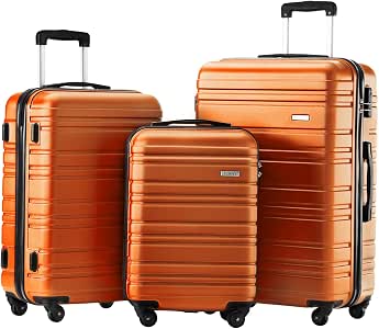 hard shell suitcase orange