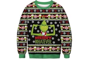 QPQEQTQ Ugly Christmas Sweatshirt, Plus Size Christmas Sweater Couples Crewneck Sweatshirts Unisex Long Sleeve Pullover Top