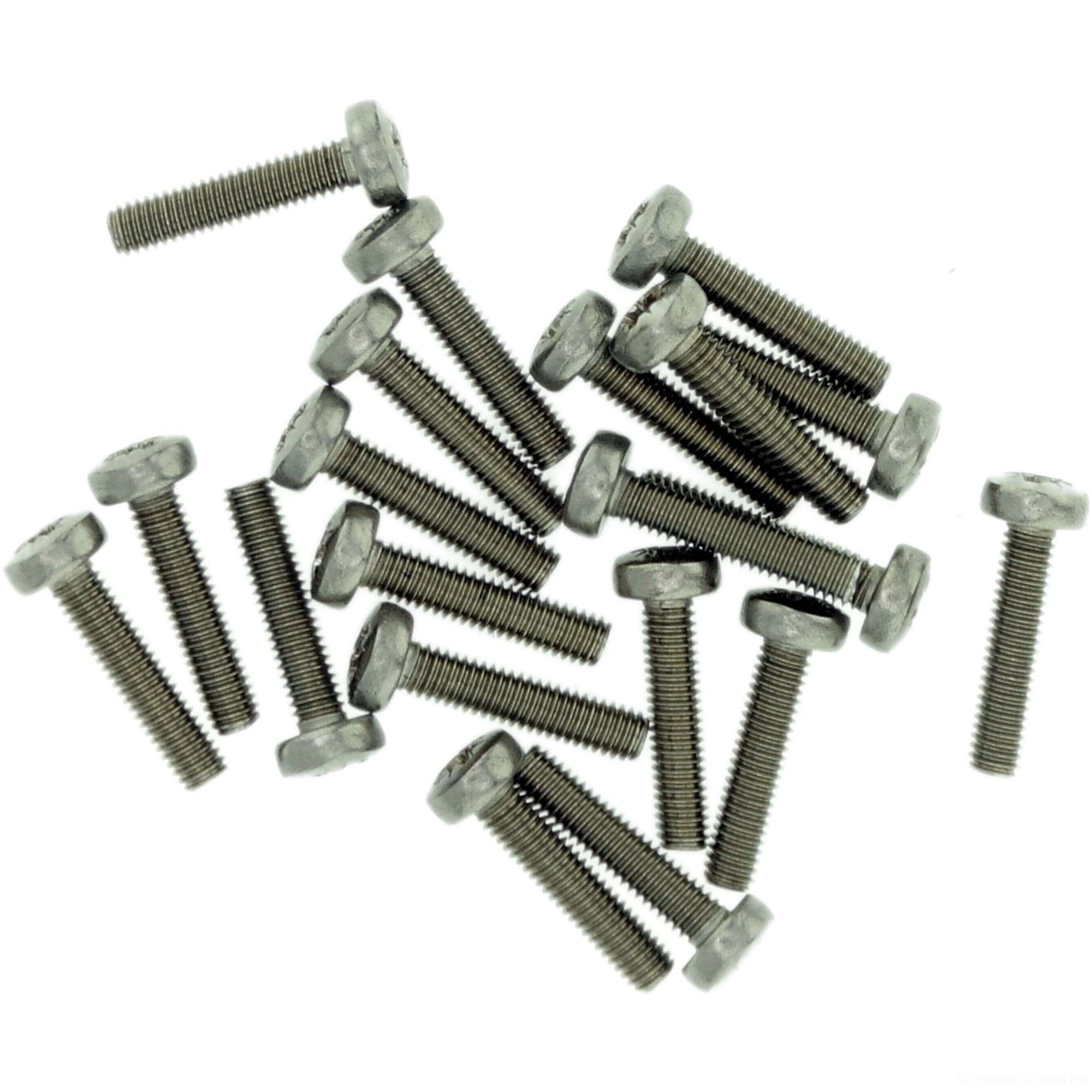 M2.5 (2.5mm x 22mm) Pozi Pan Machine Screw (Bolt) - Stainless Steel (A2) (Pack of 20)