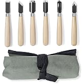 Wood Carving Tools Set - Chisel Set with Canvas Case, Carving Chisels Set Woodworking for Adults, Wood Whittling Knives Tools Set for Beginners, Hobbyists and Professionals