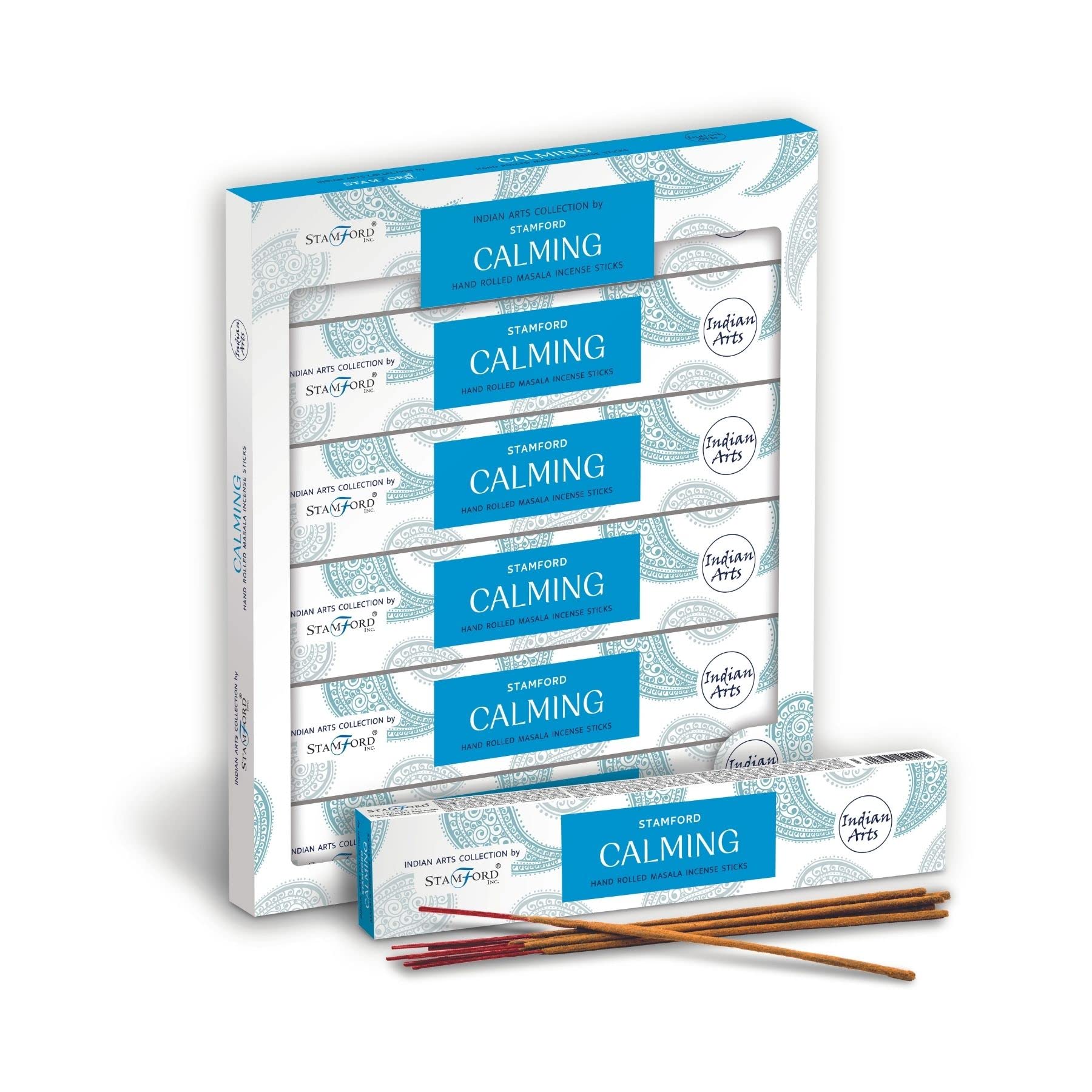 Indian Arts Collection By Stamford Premium Hand Rolled Masala Incense Sticks (6 x 15 sticks) (Calming)