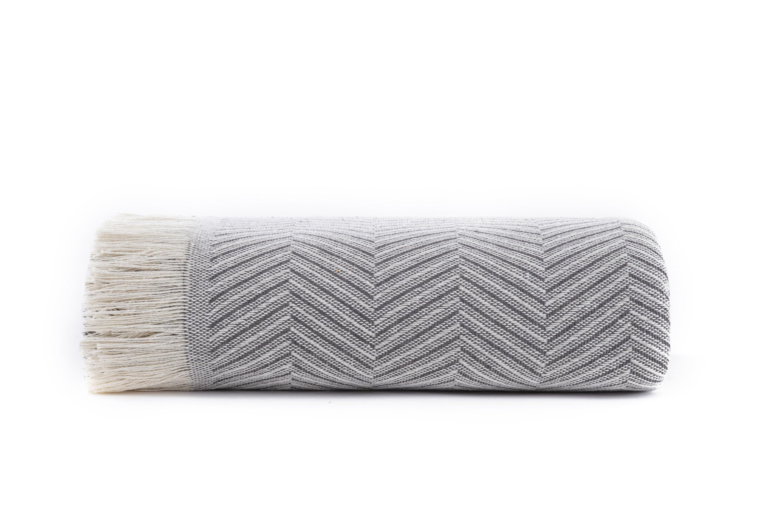 Todocama - Multipurpose Sofa Quilt, Foulard Blanket, Plaid for Bed, Sofa Cover, Jarapas, Made in Spain, Herringbone. (230 x 260 cm, Dark Grey)