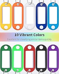 Uniclife 2 Inch Colorful Key Tags Soft Plastic Key