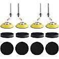 NYNM 4Pcs 2 Inch Hook and Loop Sanding Pad for Sanding Discs with 1/4 inches Dia Shank Drill Attachment + Soft Foam Layer Buffering Pad (8 Pack)
