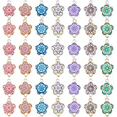 PH PandaHall 56pcs 14 Colors Flower Charms Connector Charms Double Hole Links Vintage Style Enamel Flower Charms with Loop Jewellery Links for Bracelet Necklace Making DIY Crafts 0.5x0.8 inch