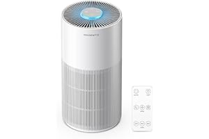 MORENTO Air Purifiers for Home Large Room, Air Purifiers for Bedroom up to 1076ft², 22dB Quiet Kalo Air Cleaner with 7 Color Night Light, Timer, H13 HEPA Filter for Pollen, Smoke, White