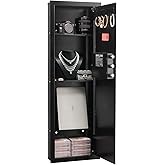 VEVOR Wall Safe, 4-Tier Hidden Wall Mounted Gun Safe with Password & Key, Q235 Cold-Rolled Steel In-Wall Box with LED Lightin