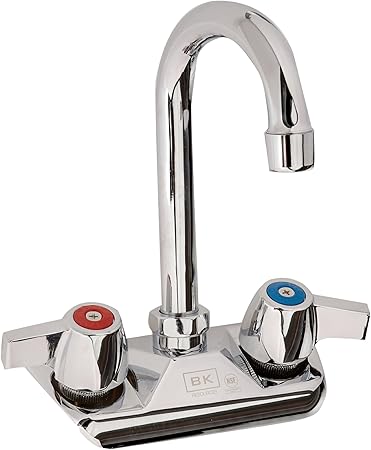 4 Center Wall Mount Faucet W Gooseneck Spout Amazon Com