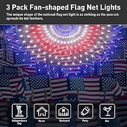 Leisure world 3 Pack 150 LED American Flag Banner