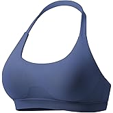 VOYJOY Women Workout Impact Bras Medium Low Support Halter Sports Bras Seamless Open Back Gym Padded Yoga Crop Top