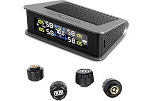 IVBDQV Tire Pressure Monitoring System, RV Tire Monitoring System with Solar Charge Tire Pressure Monitor Real-Time Display 2025 Updated tire pressure monitor system Interior Temperature Display for Rv Suv