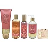 Bath & Body Works Aromatherapy Heirloom Rose 4 Piece Gift Set - Body Cream, Body Wash, Essential Oil Mist and Body Lotion - with a Himalayan Salts Springs Bar Soap - Full Size