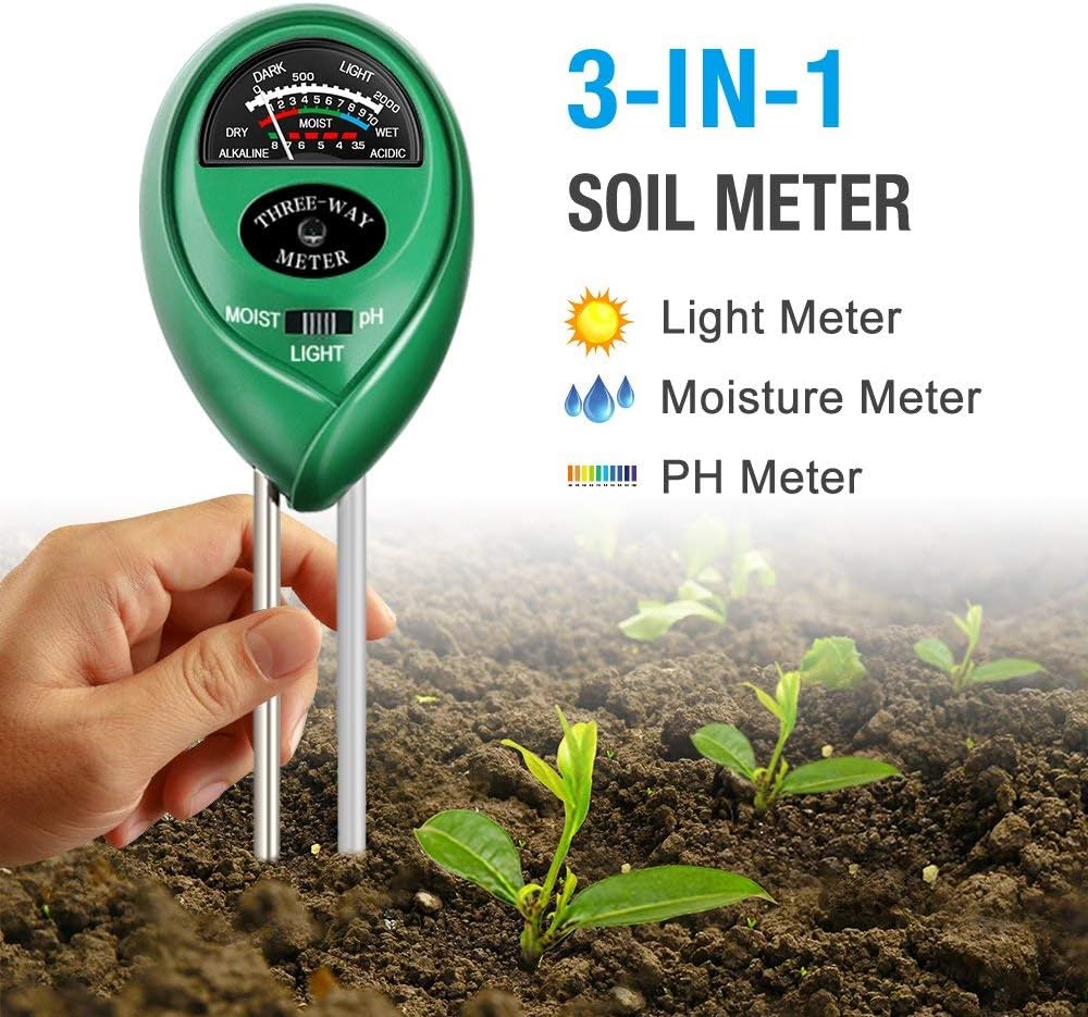 Atree Soil pH Meter, 3-in-1 Soil Tester Kits with Moisture, Light and PH Test for Garden, Farm, Lawn, Indoor & Outdoor (No Battery Needed) : Garden & Outdoor
