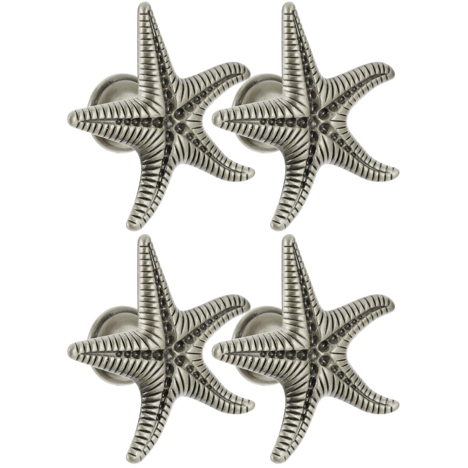Angoily Sea Star Shaped Wardrobe Handles Drawer Knobs Decorative Cabinet Door Pulls for Dressers Cupboards Easy Hand Installation