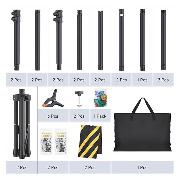 EOCNRHE BACKDROP STAND KIT – 6 WIDTHS, 10X7.5FT ADJUSTABLE BACKGROUND STAND FOR PARTIES & STUDIO PHOTOGRAPHY