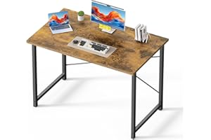 OLIXIS 44 Inch Computer Office Desk for Small Spaces, Writing Gaming Work Desk Modern Kids Study Table with Metal Frame Home Bedroom, Rustic Brown