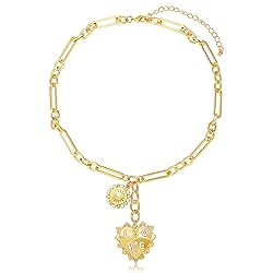 BONJOULRY Chunky Gold Sun Heart Pendent Charm