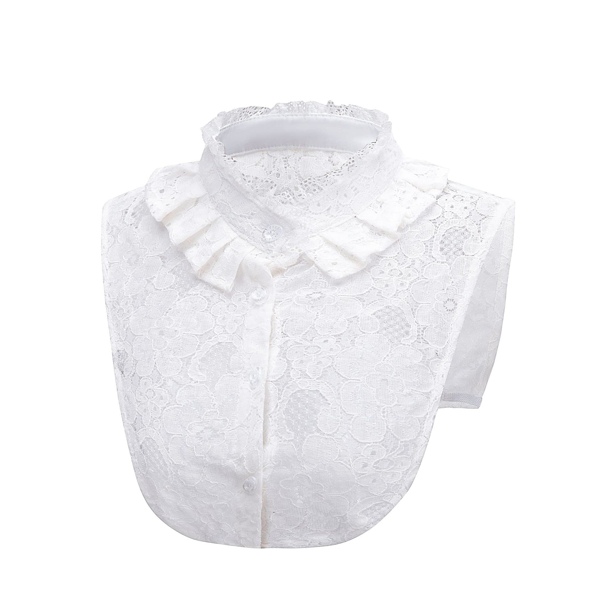 SWEDREAM Women's Fake Collar Detachable Half Shirt Blouse White Collar for Sweaters and Collarless Clothes, One Size