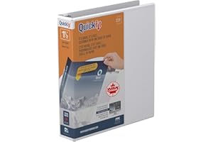 QuickFit View Binder, 3-Ring Binder, Angle D Ring, 1.5 Inch, White