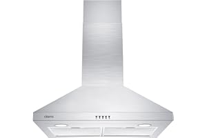 CIARRA Range Hood 30 inch Wall Mount 450 CFM Ductless Range Hood Vent for Kitchen Hood in Stainless Steel CAS75206P