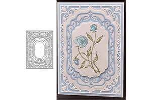 ARMEAR Adies Laced Rectangle Frame Metal Die Cuts,Flower Border Square Frames Layering Label Card Cutting Dies Cut Stencils for DIY Embossing Photo Decorative Paper Dies Making 12.5x8.8cm4.92inx3.46in